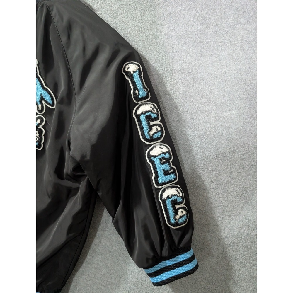 Ice Cream Kids Varsity Bomber Jacket Youth 7/8 Black Blue Patches 2023 - Picture 5 of 14
